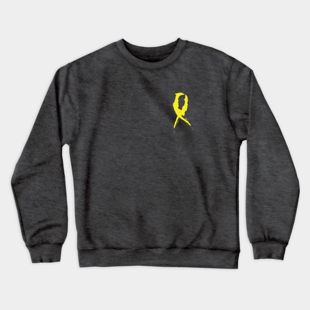 Yellow Awareness Ribbon Crewneck Sweatshirt by Stonework Design Studio